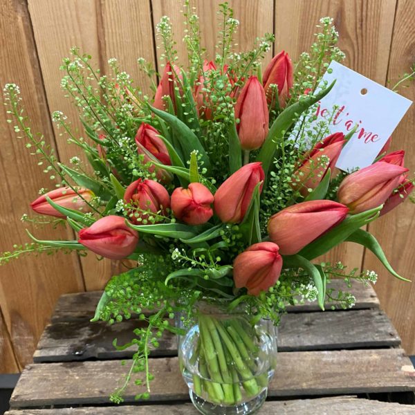 Bouquet de tulipes rouges