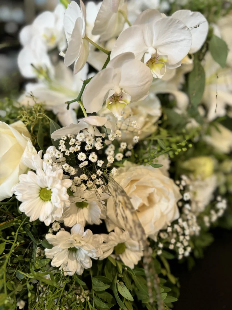 Coussin de deuil blanc Monsieur Fleur